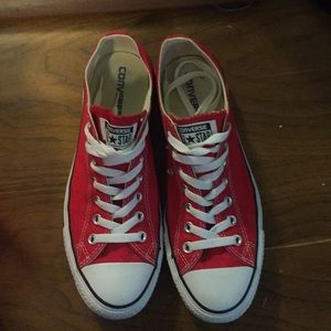 red and white converse